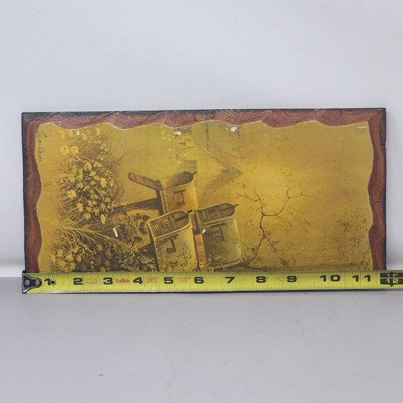 Vintage Decoupage Country Rustic Mailbox & Barn Wood Wall‎ Plaque Art Set Of 2 - Picture 12 of 12